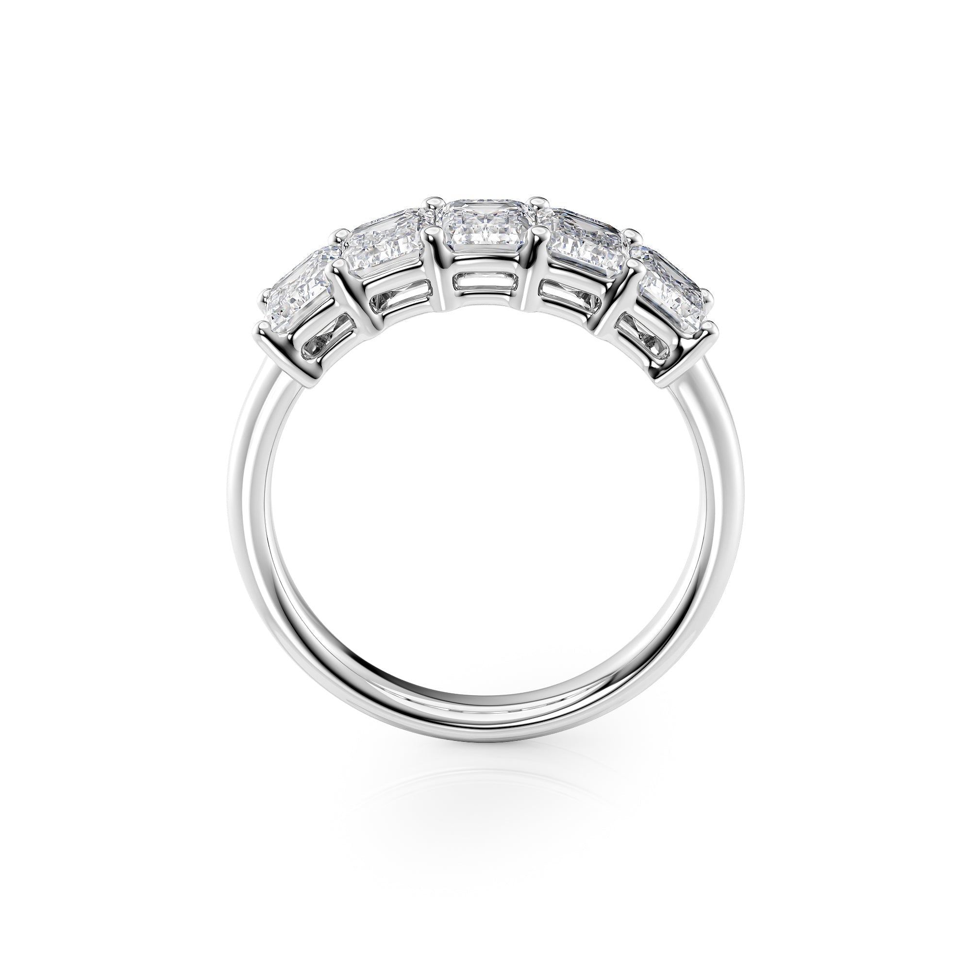 2.5ct Darla Emerald Cut Moissanite Ring - Silver