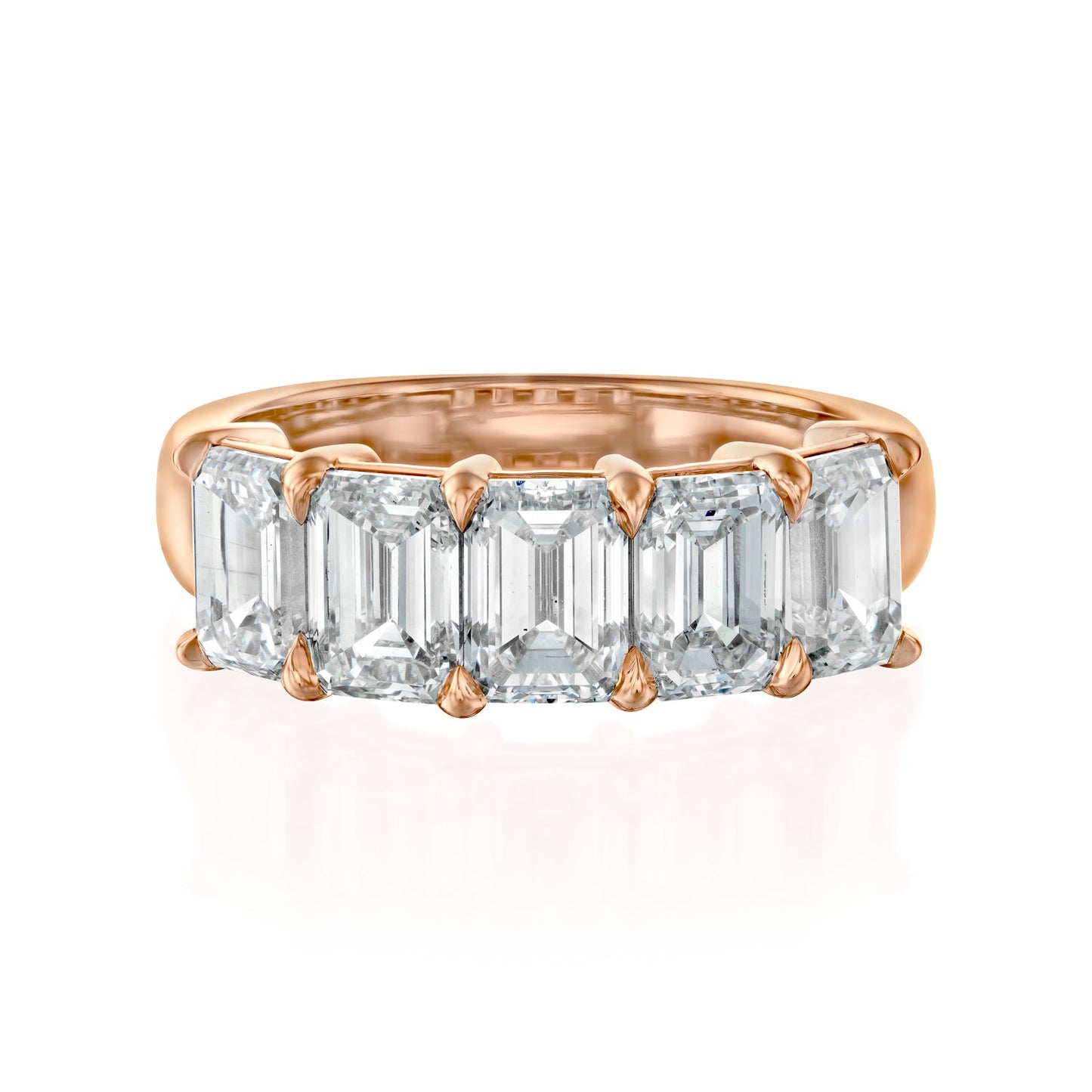 3.5ct Ruxandra Emerald Cut Moissanite Ring - Rose Gold