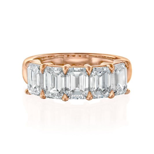 3.5ct Ruxandra Emerald Cut Moissanite Ring - Rose Gold