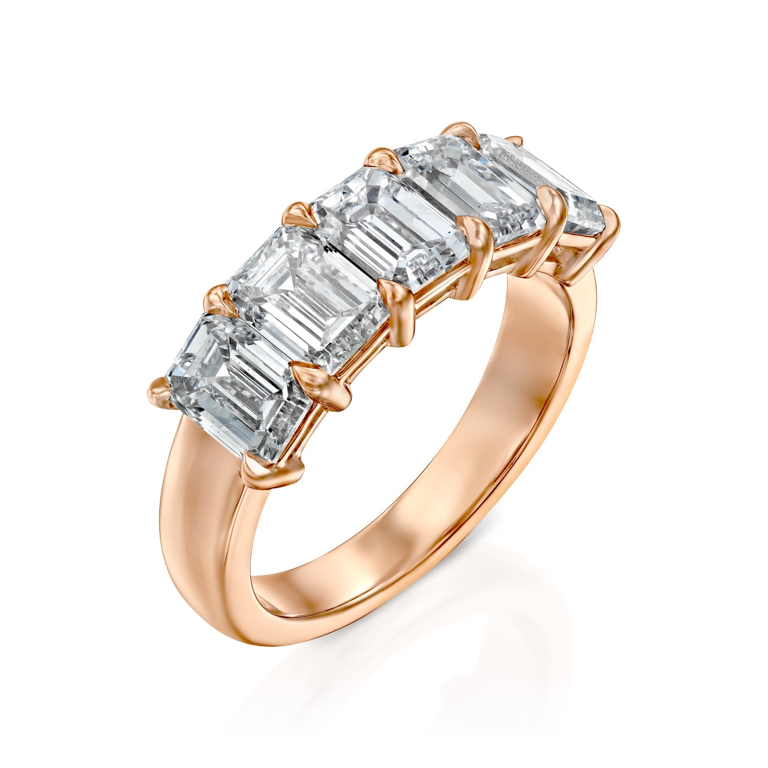 3.5ct Ruxandra Emerald Cut Moissanite Ring - Rose Gold