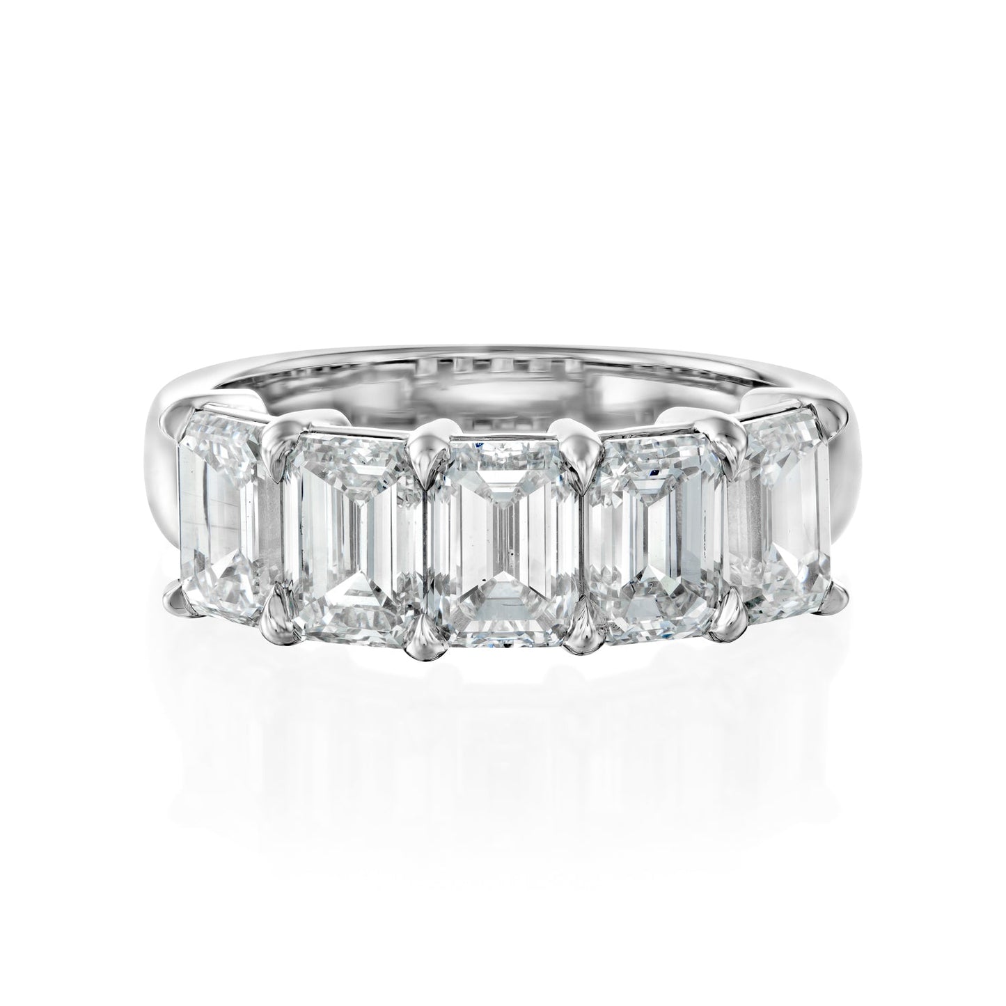 3.5ct Ruxandra Emerald Cut Moissanite Ring - Silver