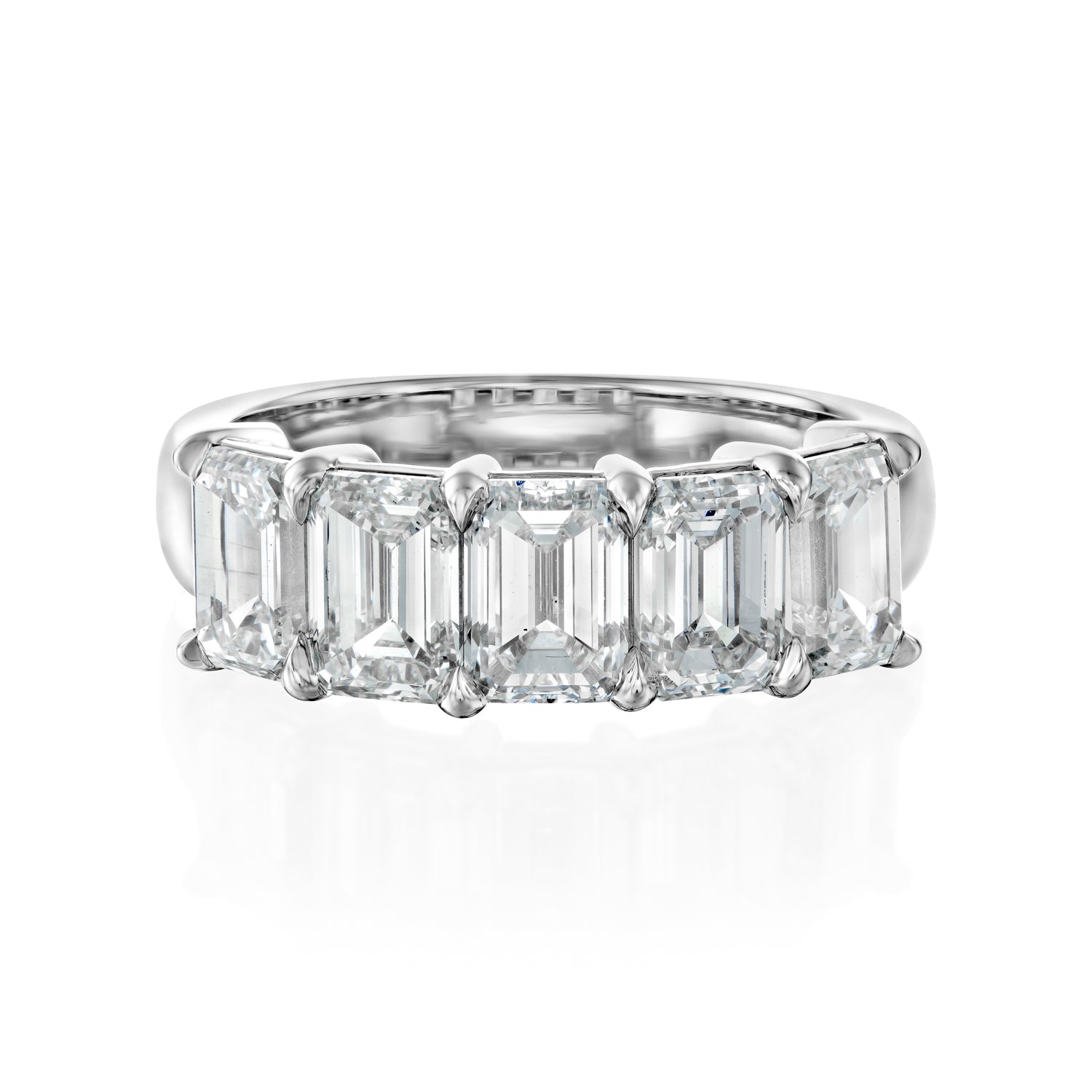 3.5ct Ruxandra Emerald Cut Moissanite Ring - Silver
