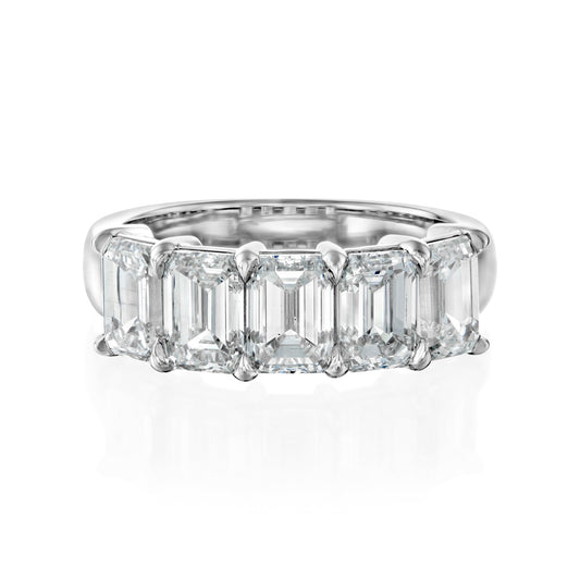 3.5ct Ruxandra Emerald Cut Moissanite Ring - Silver