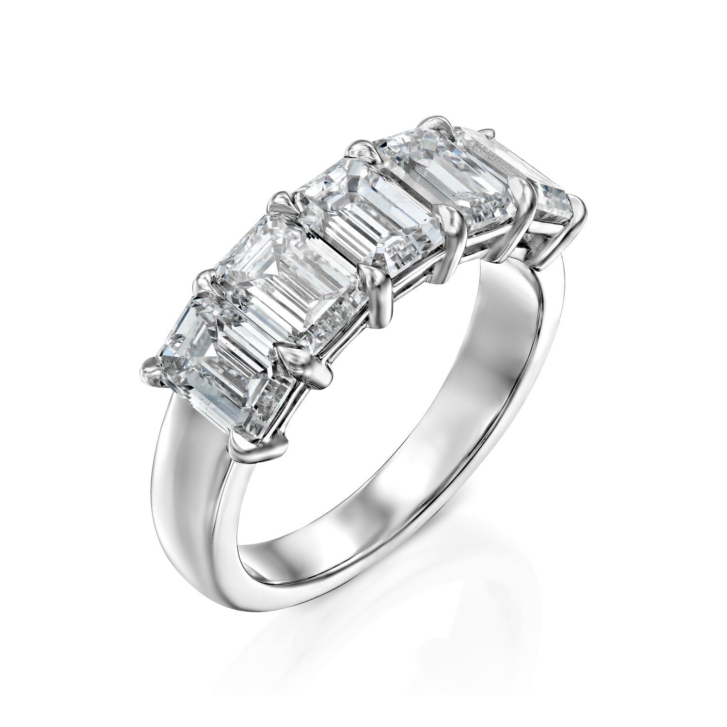 3.5ct Ruxandra Emerald Cut Moissanite Ring - Silver