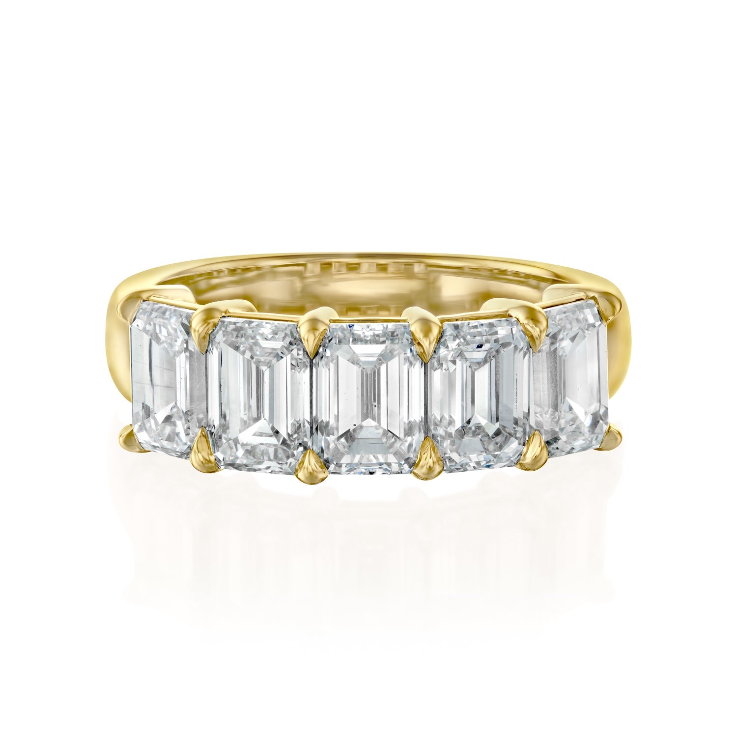 3.5ct Ruxandra Emerald Cut Moissanite Ring - Gold