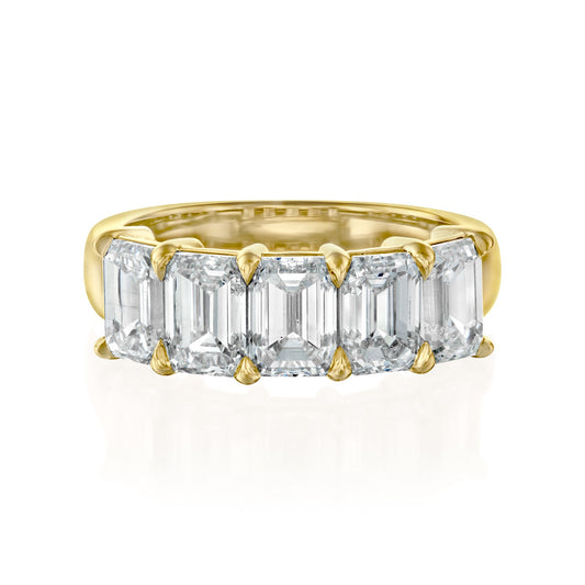 3.5ct Ruxandra Emerald Cut Moissanite Ring - Gold