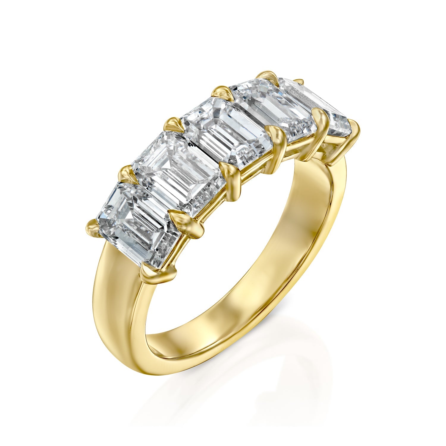 3.5ct Ruxandra Emerald Cut Moissanite Ring - Gold