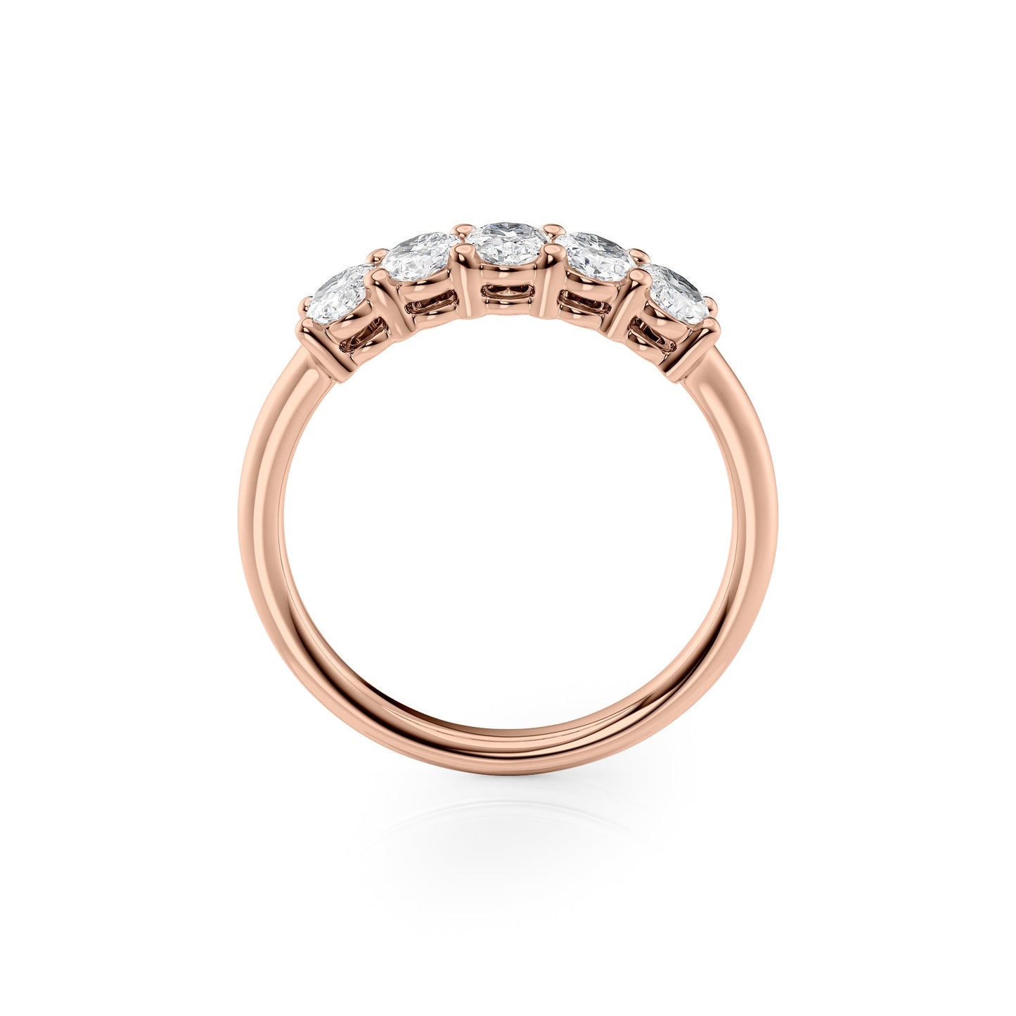 1ct Zelira Oval Cut Moissanite Ring - Rose Gold