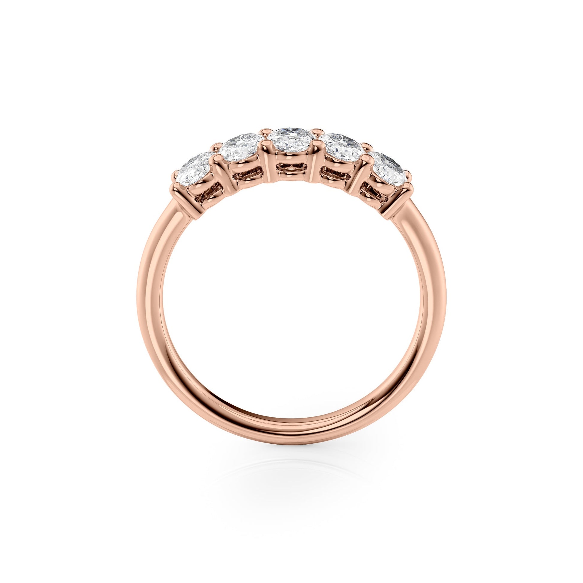 1ct Zelira Oval Cut Moissanite Ring - Rose Gold