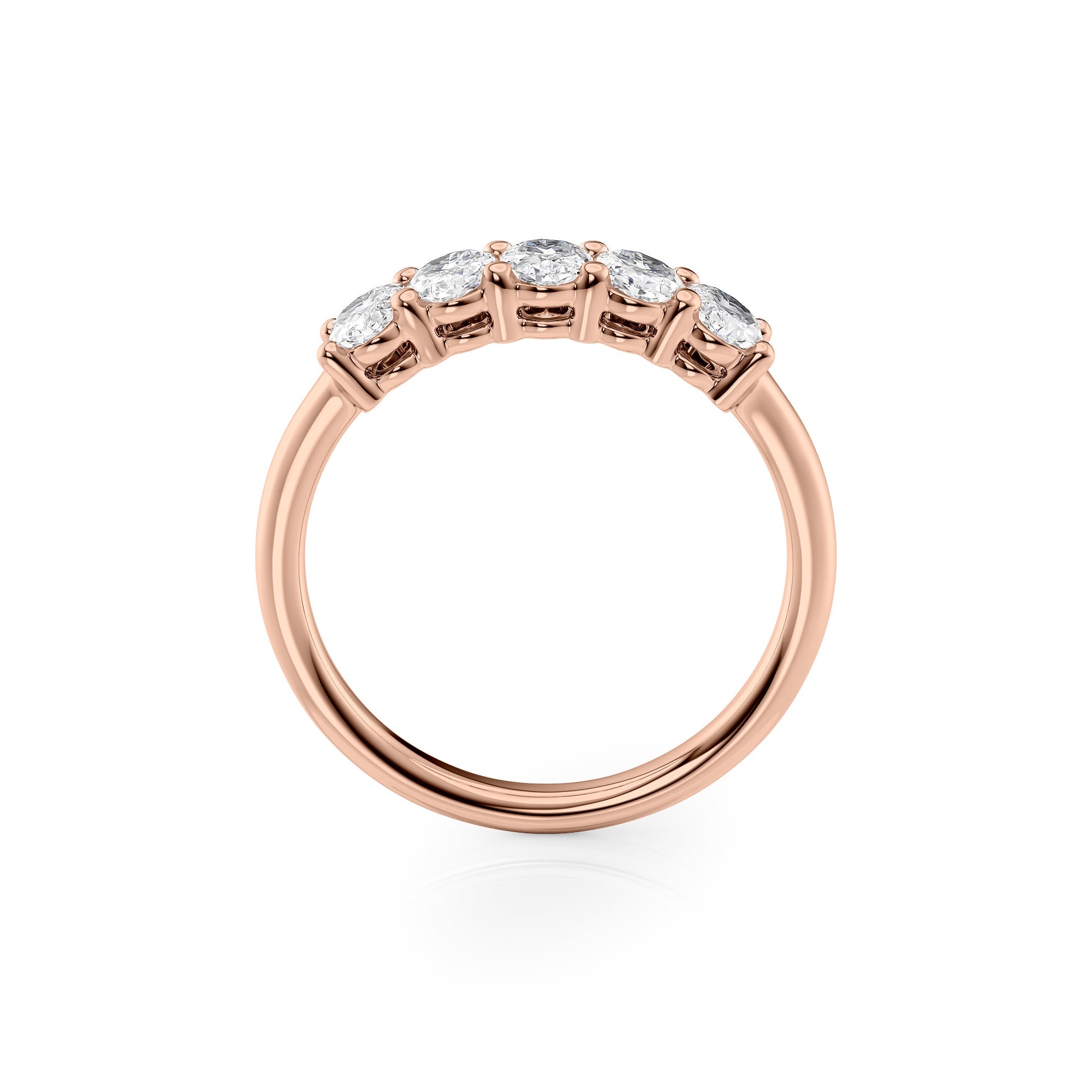 1ct Zelira Oval Cut Moissanite Ring - Rose Gold