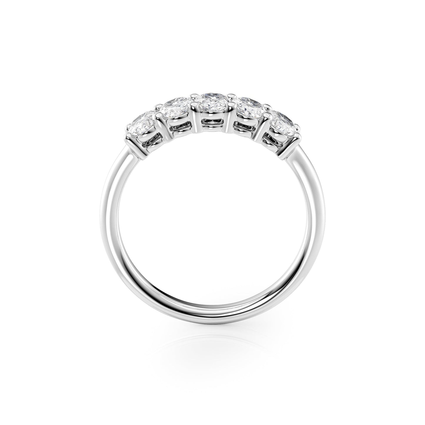 1ct Zelira Oval Cut Moissanite Ring - Silver