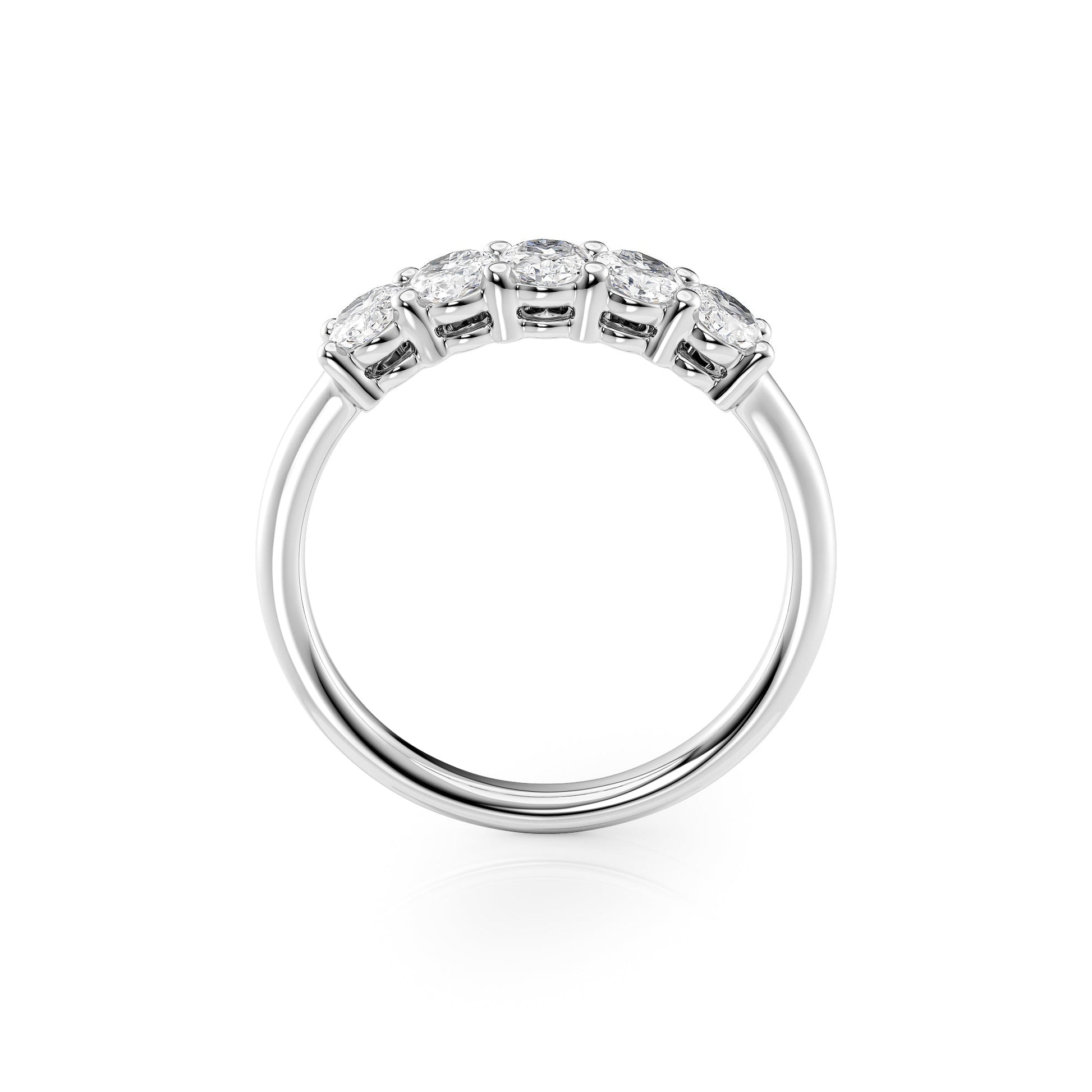 1ct Zelira Oval Cut Moissanite Ring - Silver