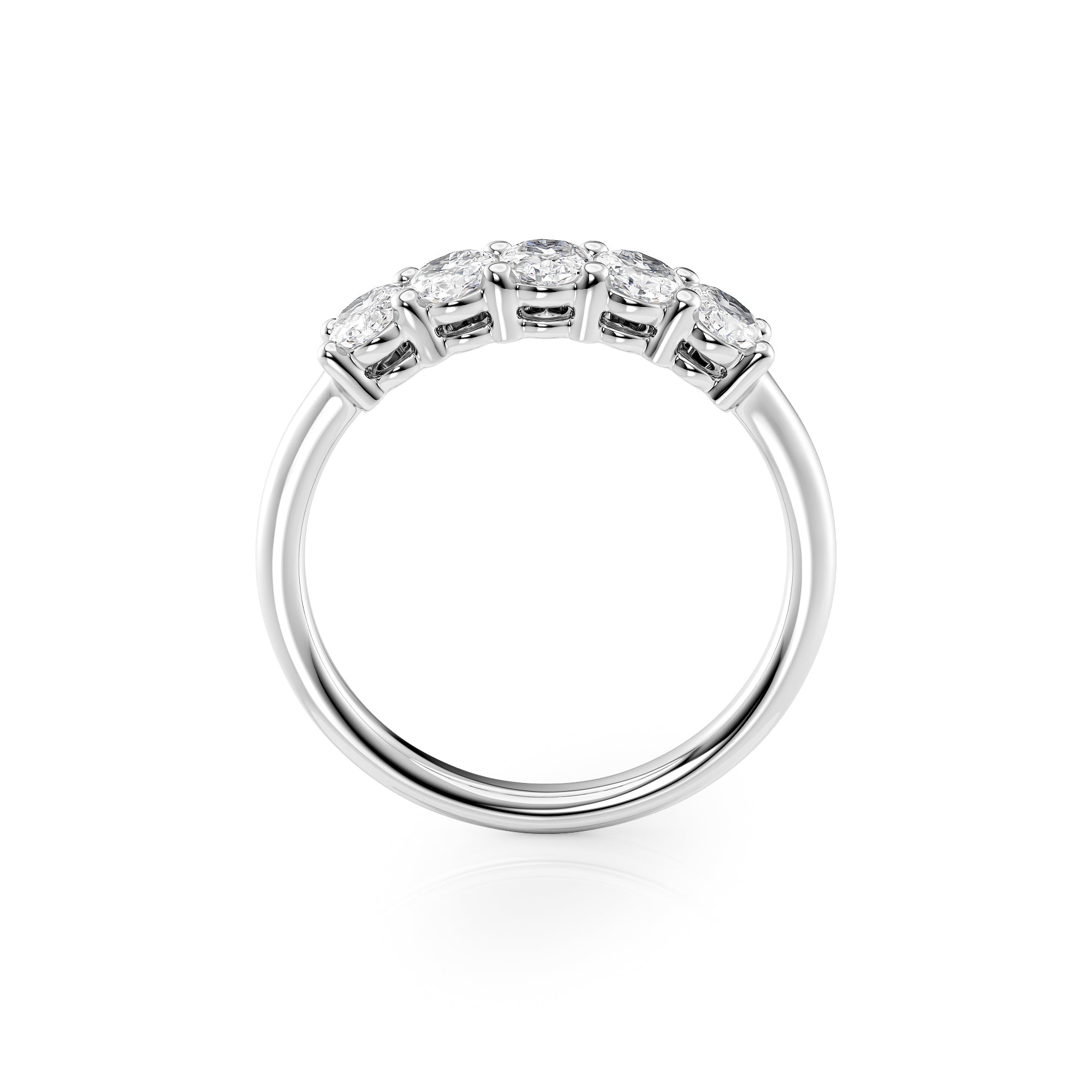 1ct Zelira Oval Cut Moissanite Ring - Silver