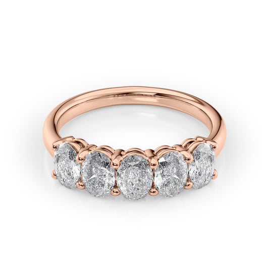 1.5ct Sarala Oval Cut Moissanite Ring - Rose Gold