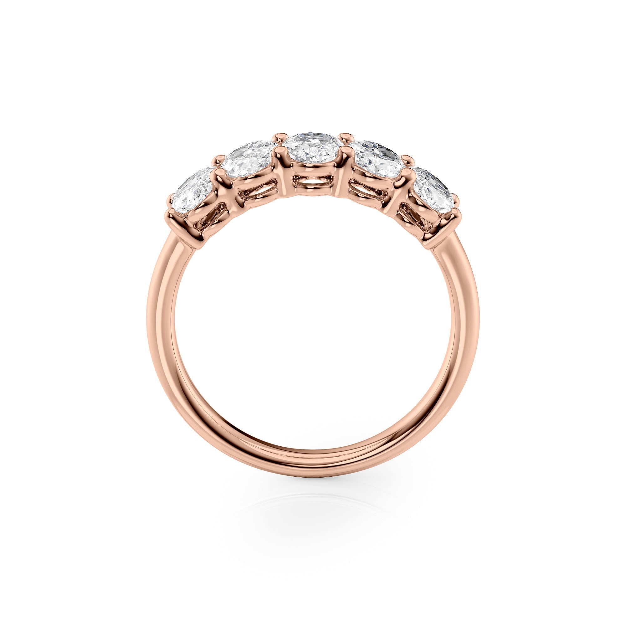 1.5ct Sarala Oval Cut Moissanite Ring - Rose Gold