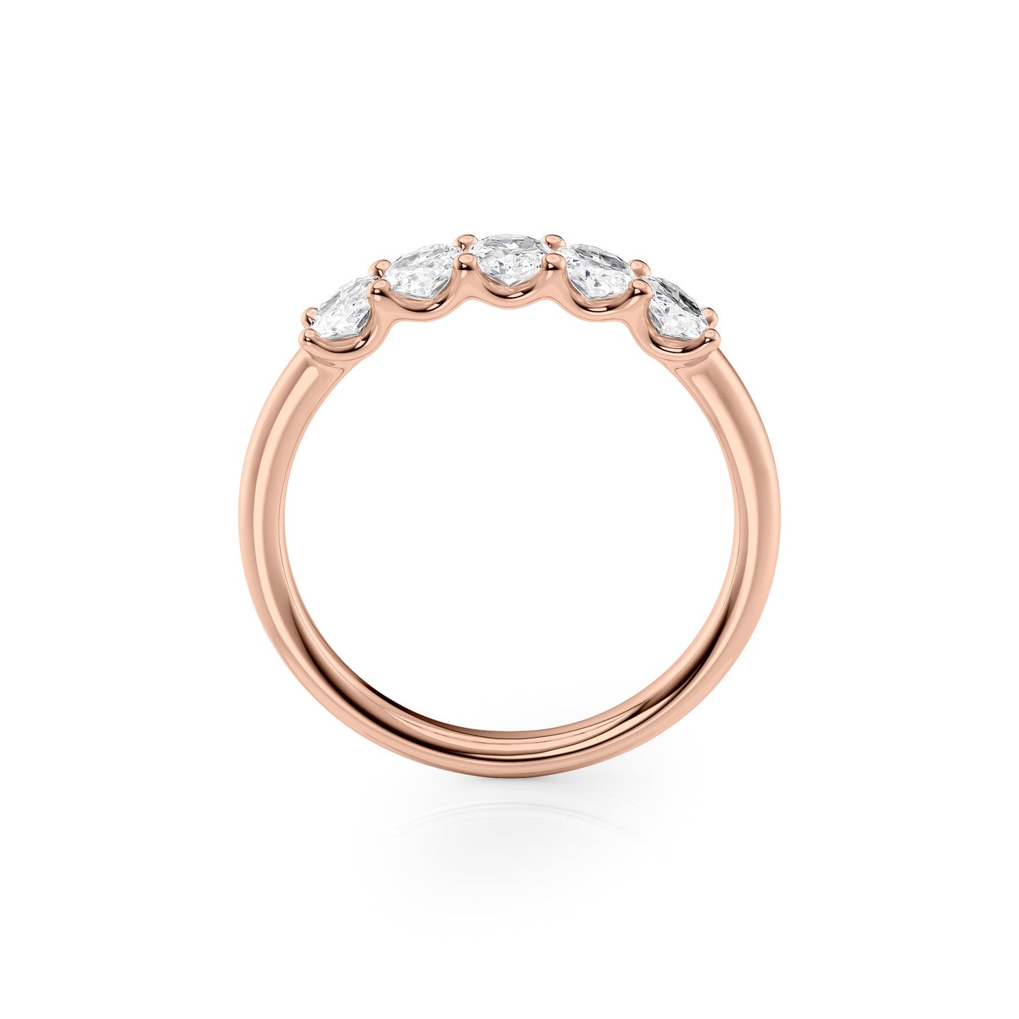 1ct Omira Oval Cut Moissanite Ring - Rose Gold