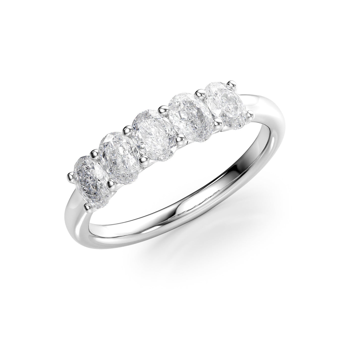 1ct Omira Oval Cut Moissanite Ring - Silver