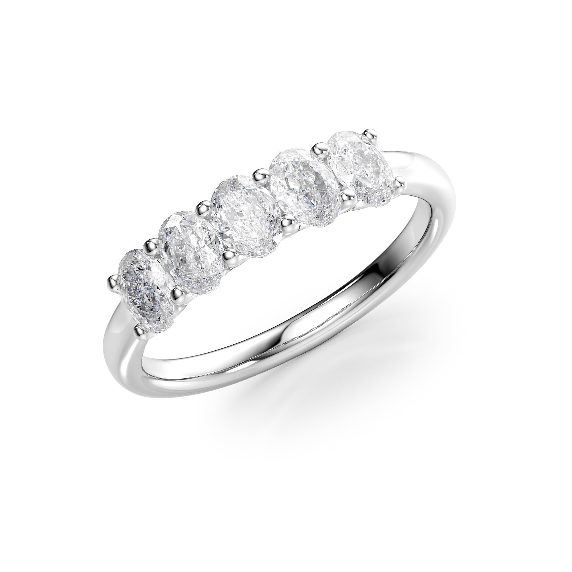 1ct Omira Oval Cut Moissanite Ring - Silver