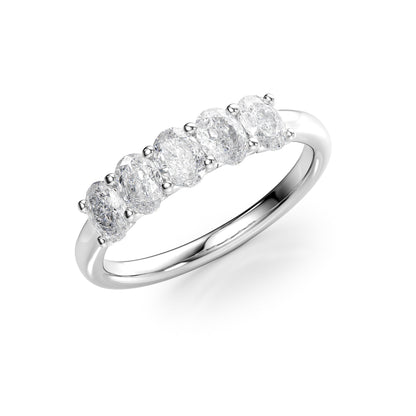 1ct Omira Oval Cut Moissanite Ring - Silver