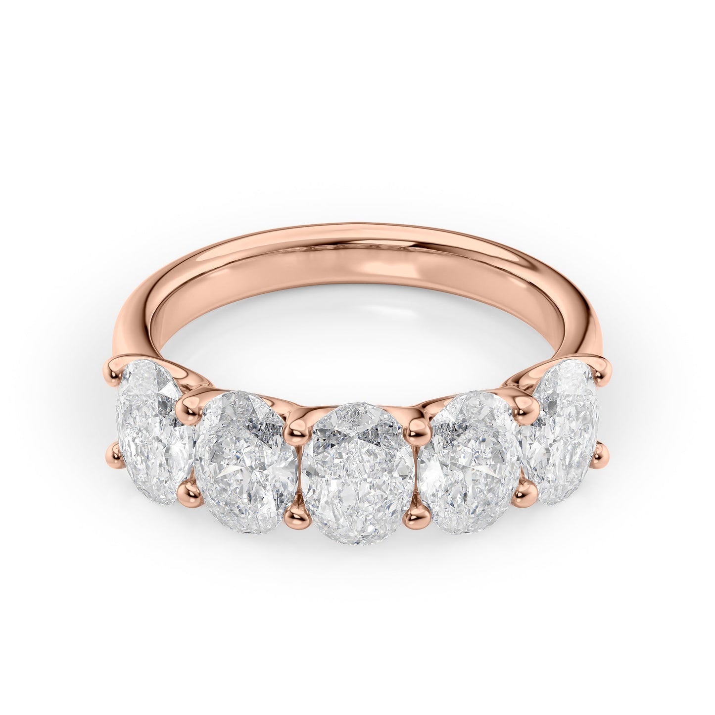 2.5ct Faustine Oval Cut Moissanite Ring - Rose Gold