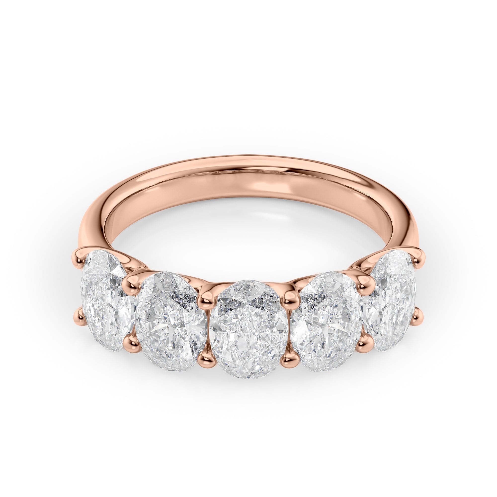 2.5ct Faustine Oval Cut Moissanite Ring - Rose Gold