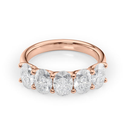2.5ct Faustine Oval Cut Moissanite Ring - Rose Gold