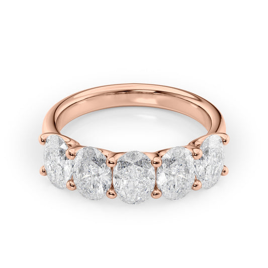 2.5ct Faustine Oval Cut Moissanite Ring - Rose Gold