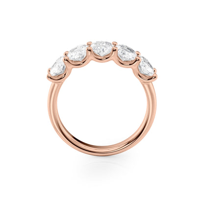 2.5ct Faustine Oval Cut Moissanite Ring - Rose Gold