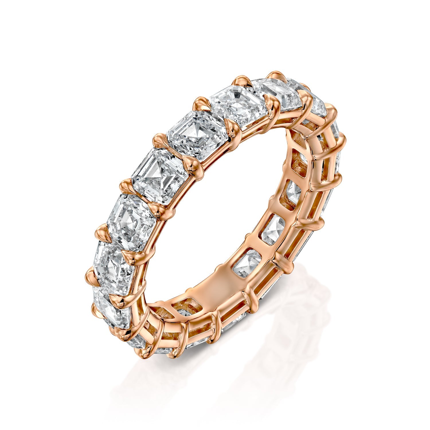4ct Corsa Round Cut Moissanite Ring - Rose Gold