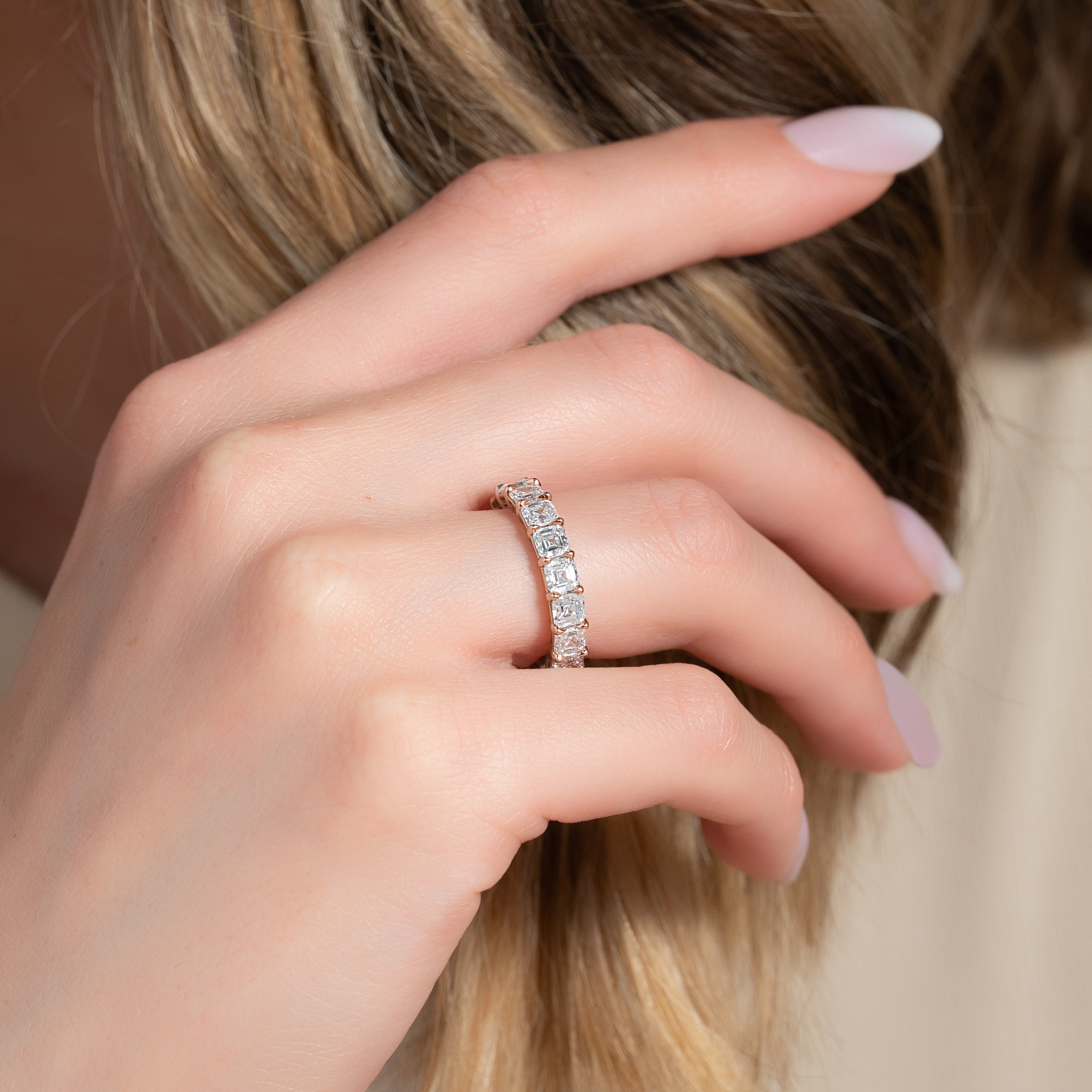 4ct Corsa Round Cut Moissanite Ring - Rose Gold