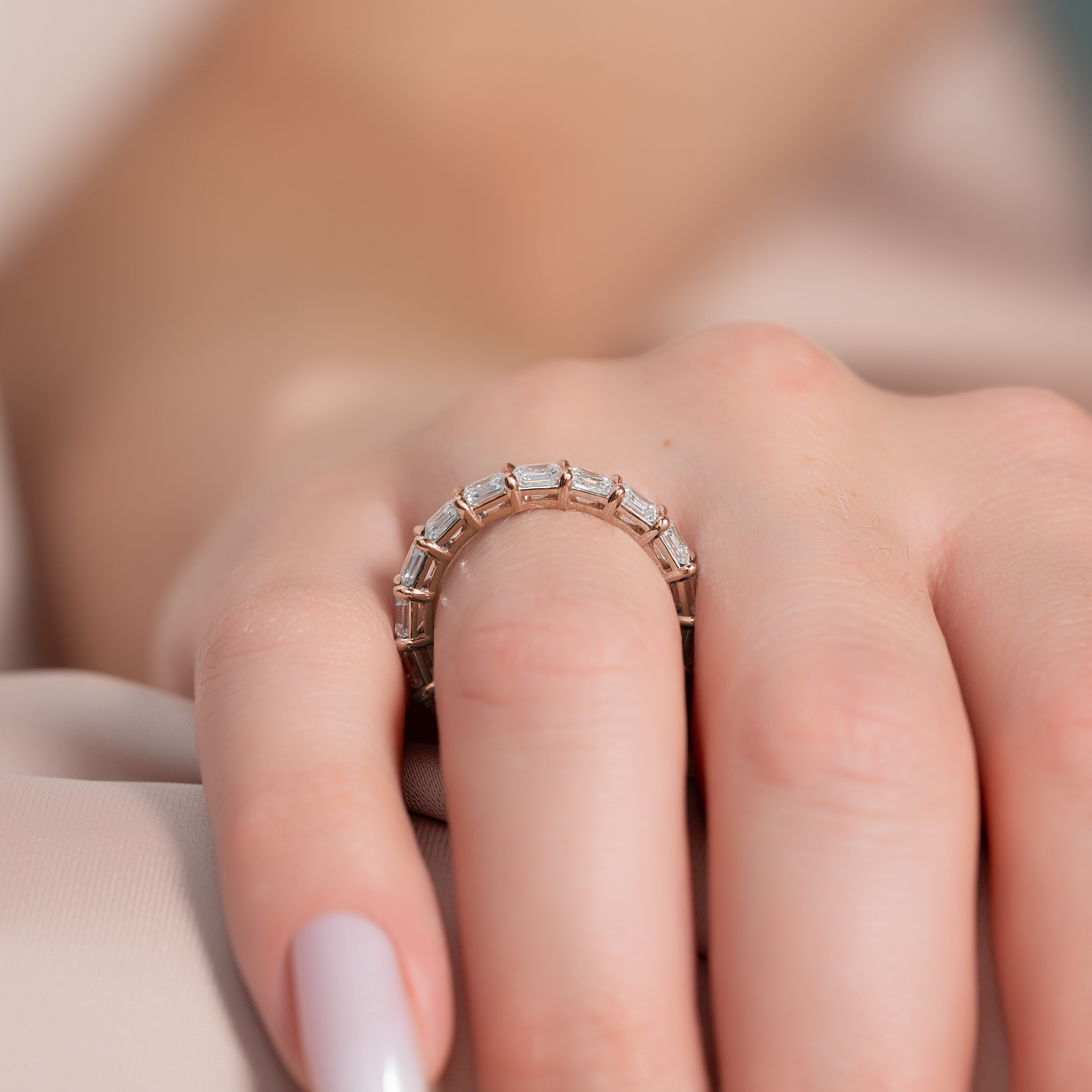4ct Corsa Round Cut Moissanite Ring - Rose Gold