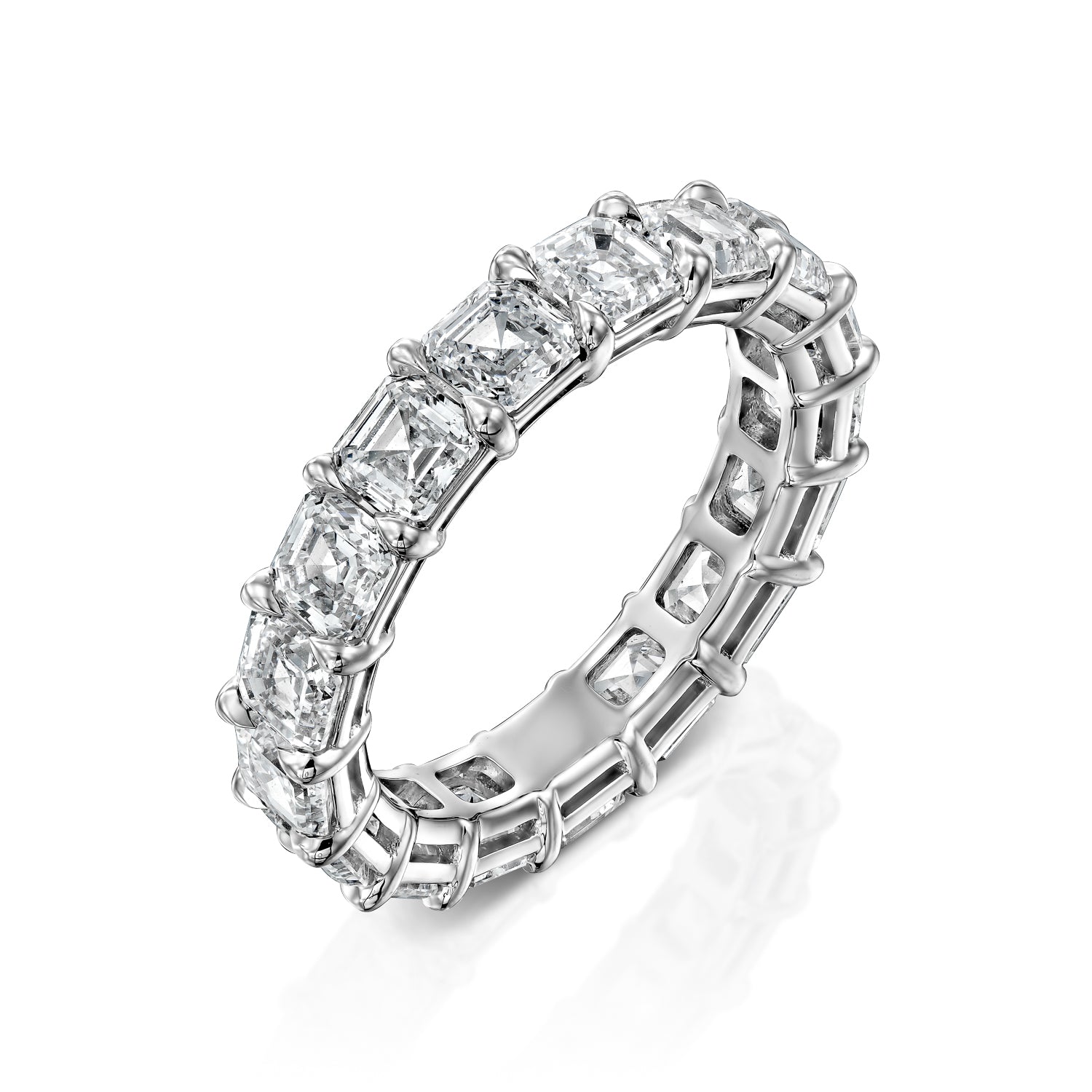 4ct Corsa Round Cut Moissanite Ring - Silver