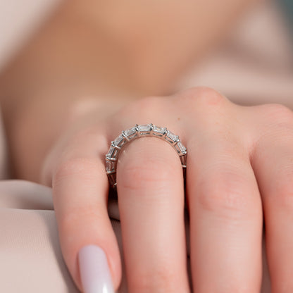4ct Corsa Round Cut Moissanite Ring - Silver