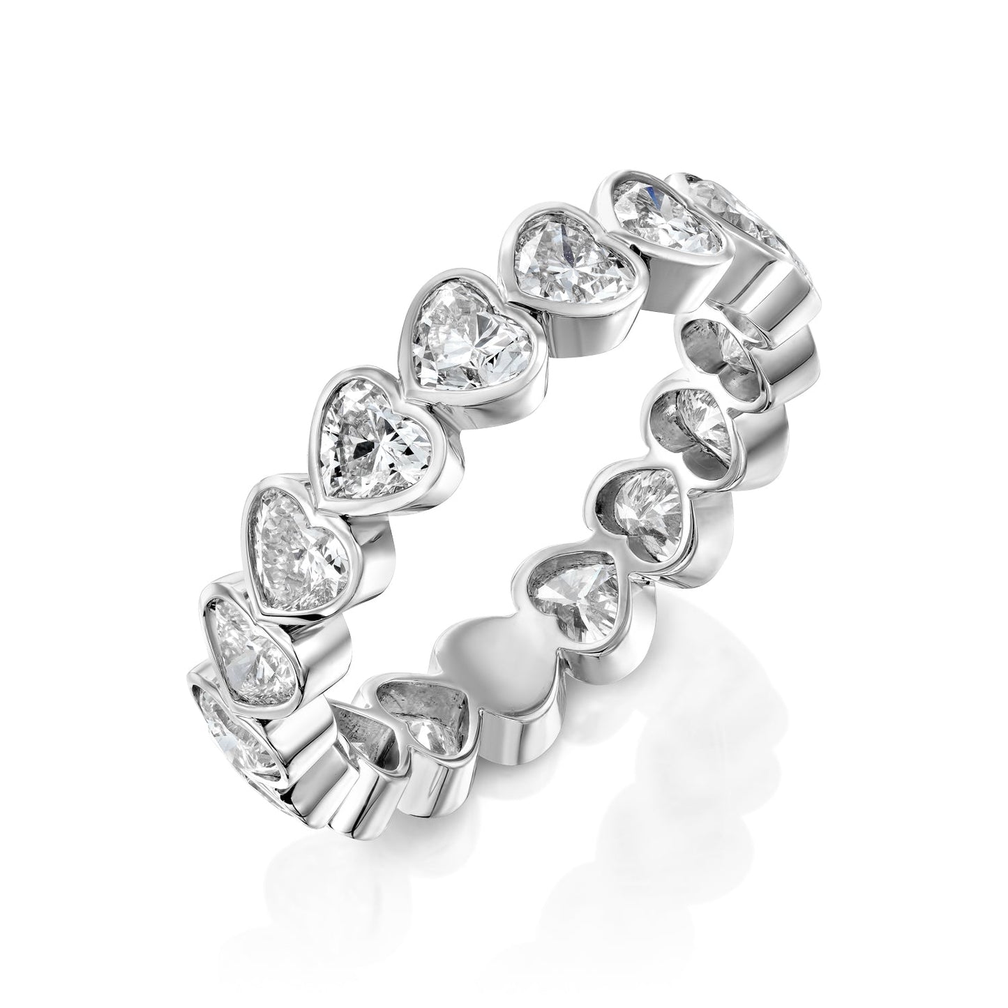 3ct Roberta Round Cut Moissanite Ring - Silver
