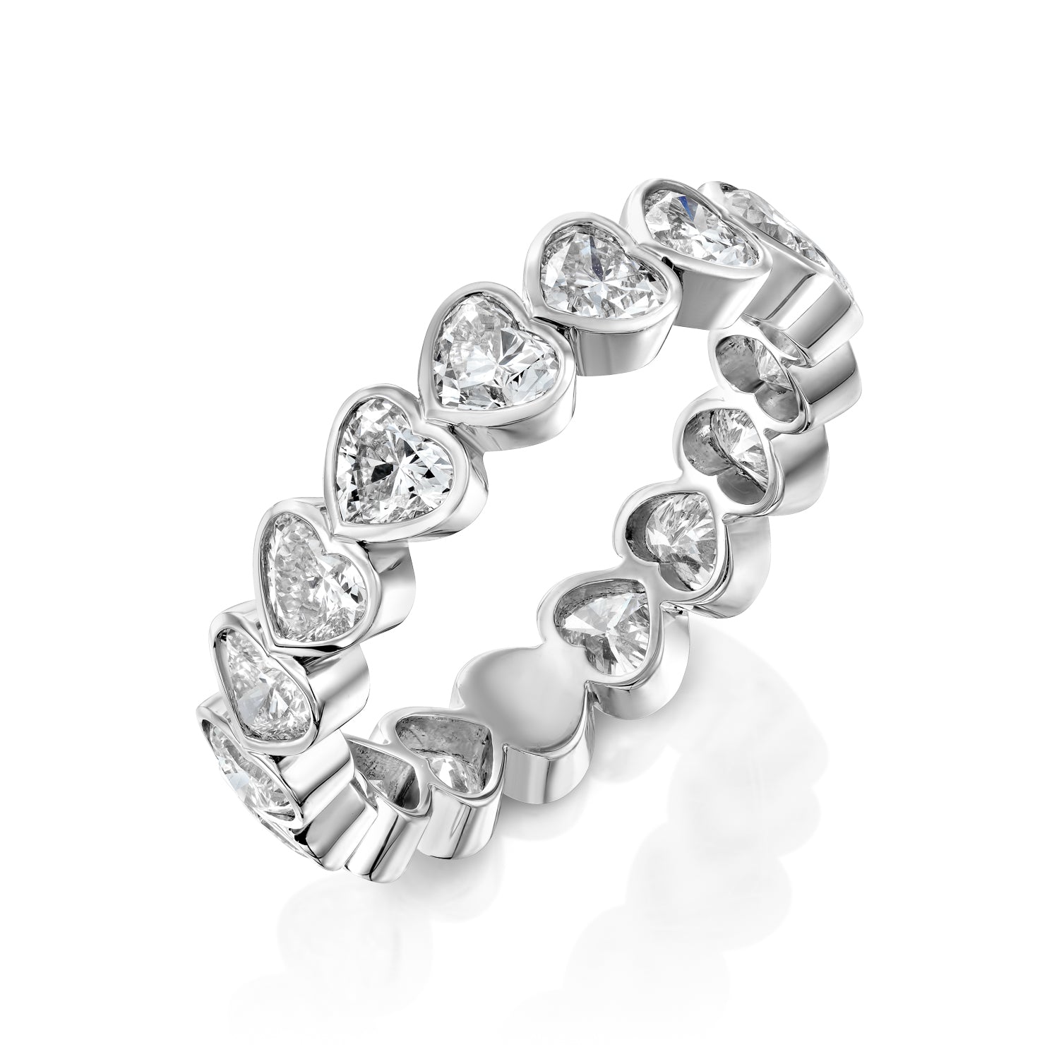 3ct Roberta Round Cut Moissanite Ring - Silver