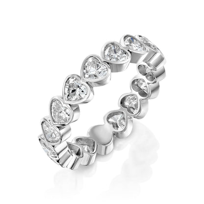 3ct Roberta Round Cut Moissanite Ring - Silver