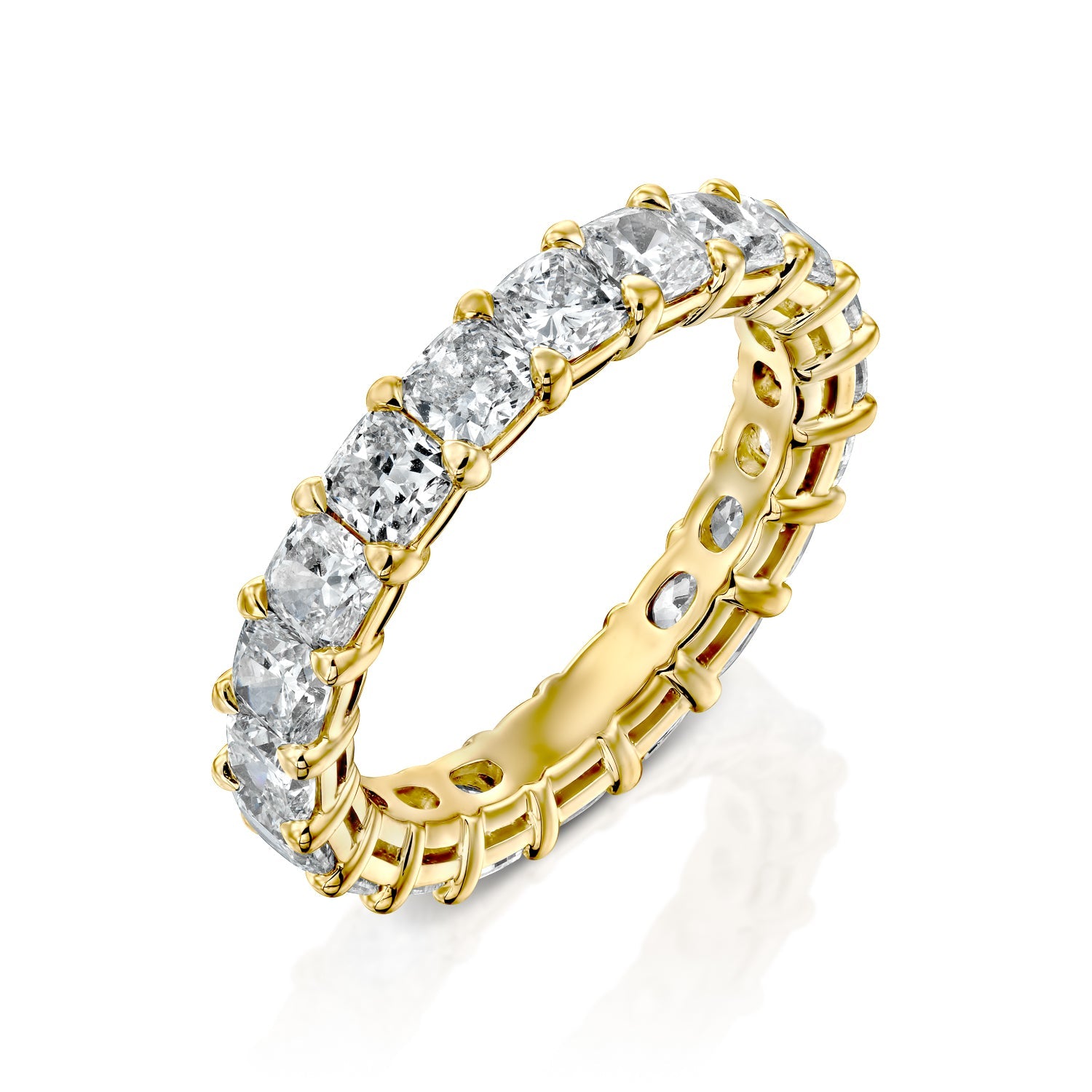 3ct Fernanda Round Cut Moissanite Ring - Gold