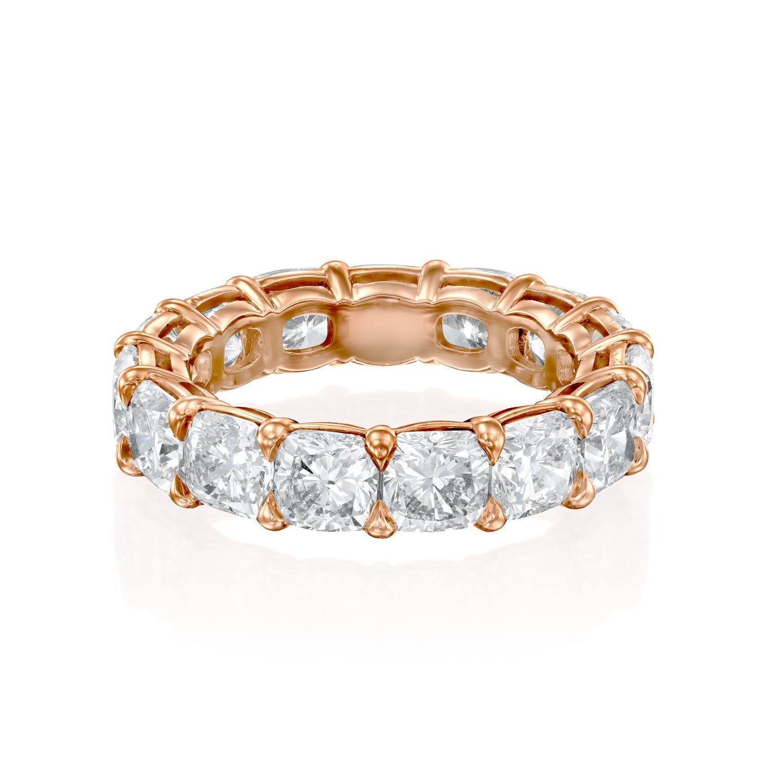 8ct Auda Round Cut Moissanite Ring - Rose Gold