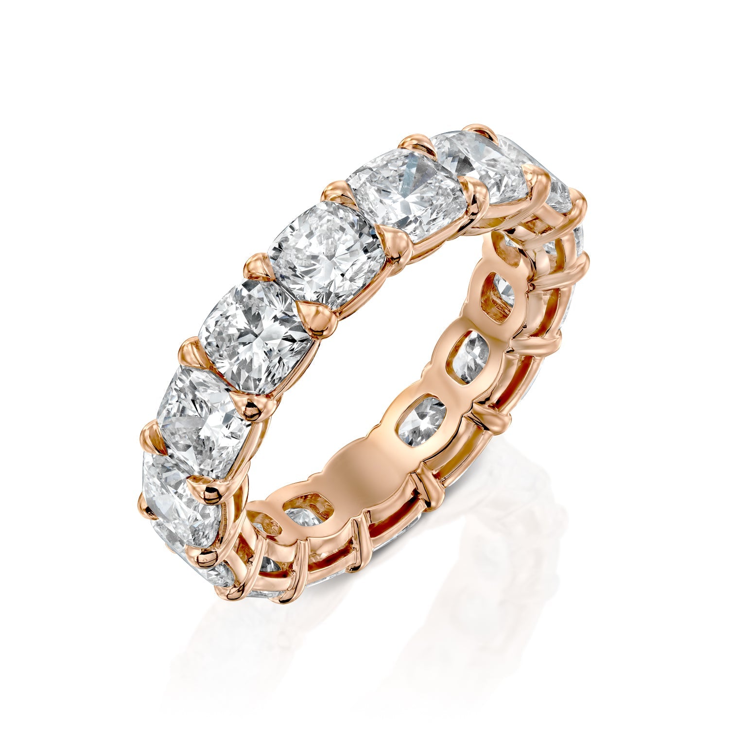 8ct Auda Round Cut Moissanite Ring - Rose Gold