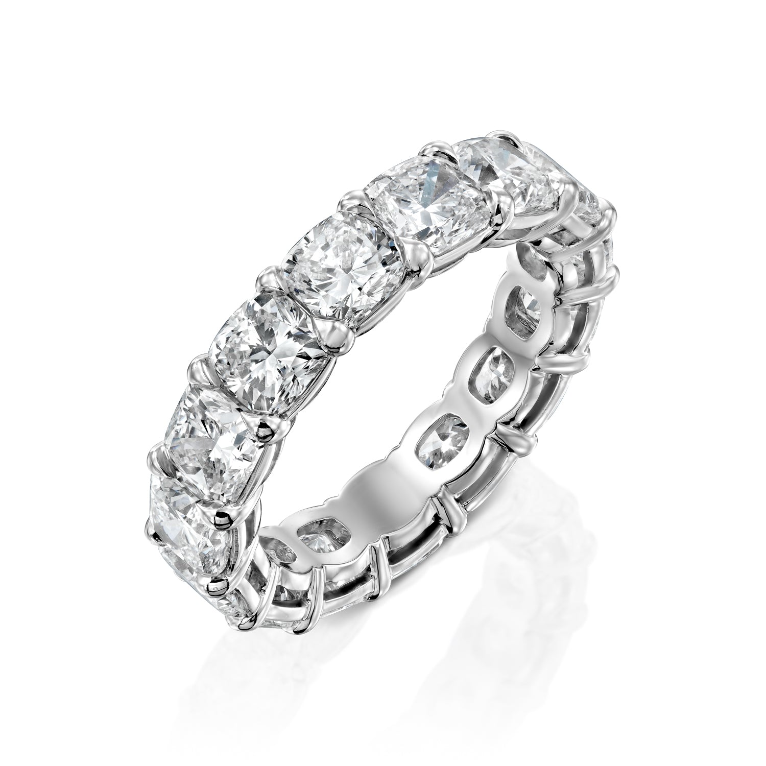 8ct Auda Round Cut Moissanite Ring - Silver