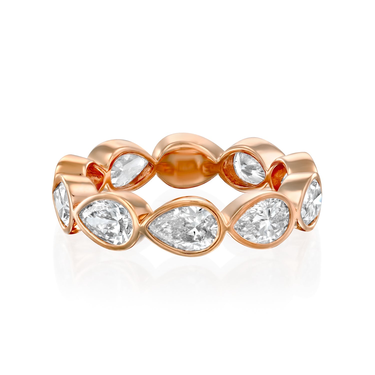 3ct Angelina Pear Cut Moissanite Ring - Rose Gold