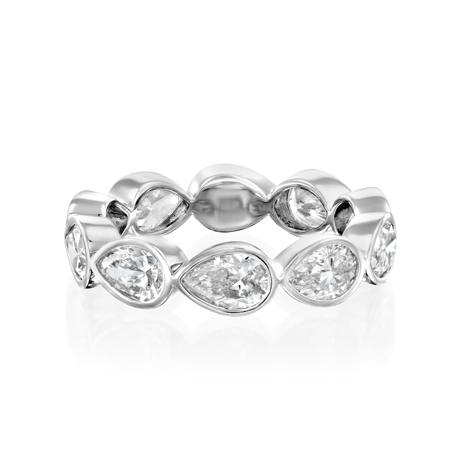 3ct Angelina Pear Cut Moissanite Ring - Silver
