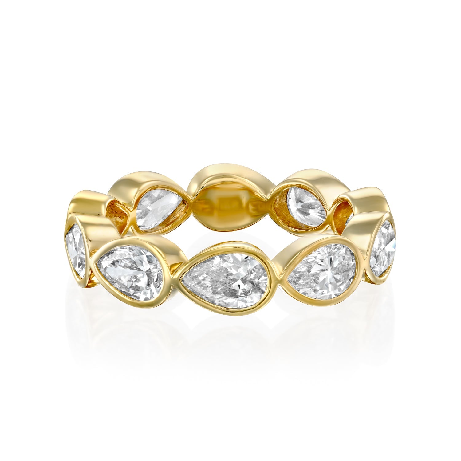 3ct Angelina Pear Cut Moissanite Ring - Gold