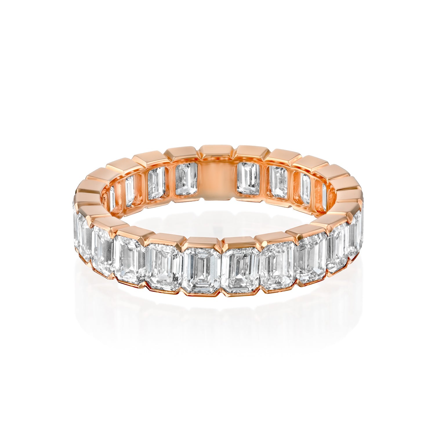 4ct Cerise Emerald Cut Moissanite Ring - Rose Gold