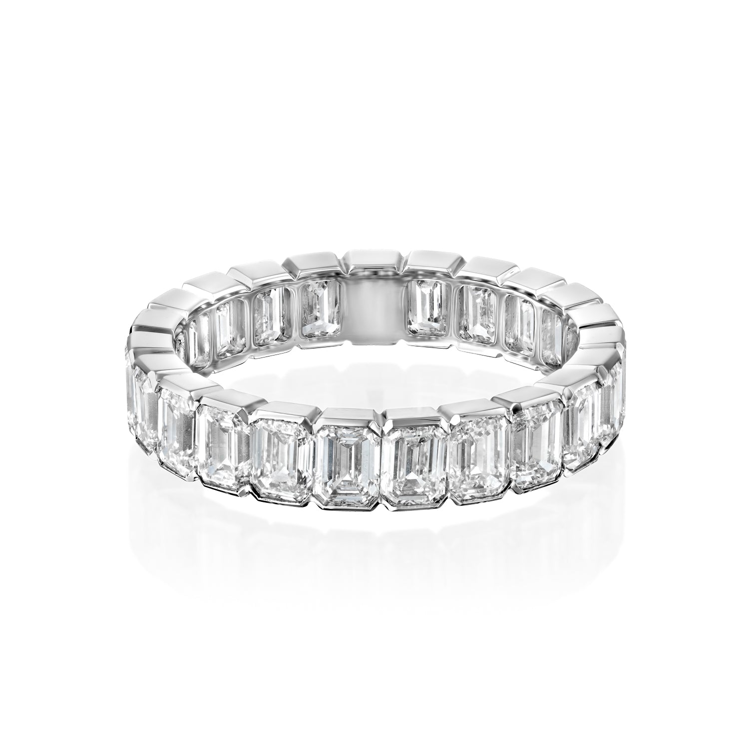 4ct Cerise Emerald Cut Moissanite Ring - Silver