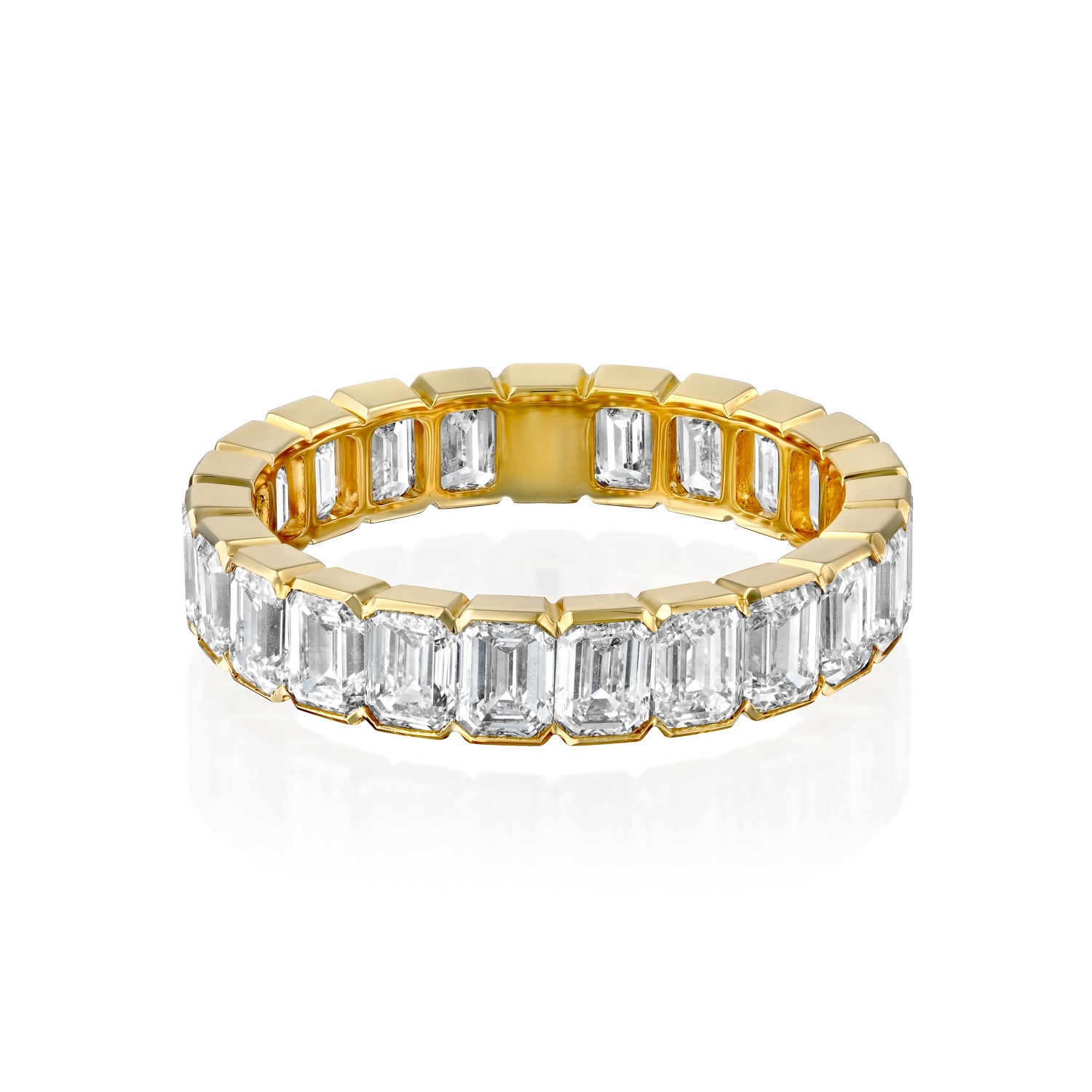 4ct Cerise Emerald Cut Moissanite Ring - Gold