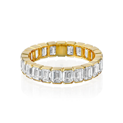 4ct Cerise Emerald Cut Moissanite Ring - Gold