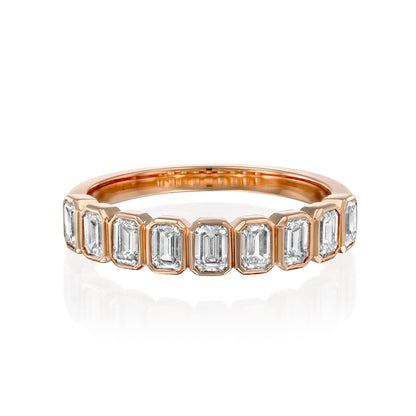 1ct Atrina Emerald Cut Moissanite Ring - Rose Gold