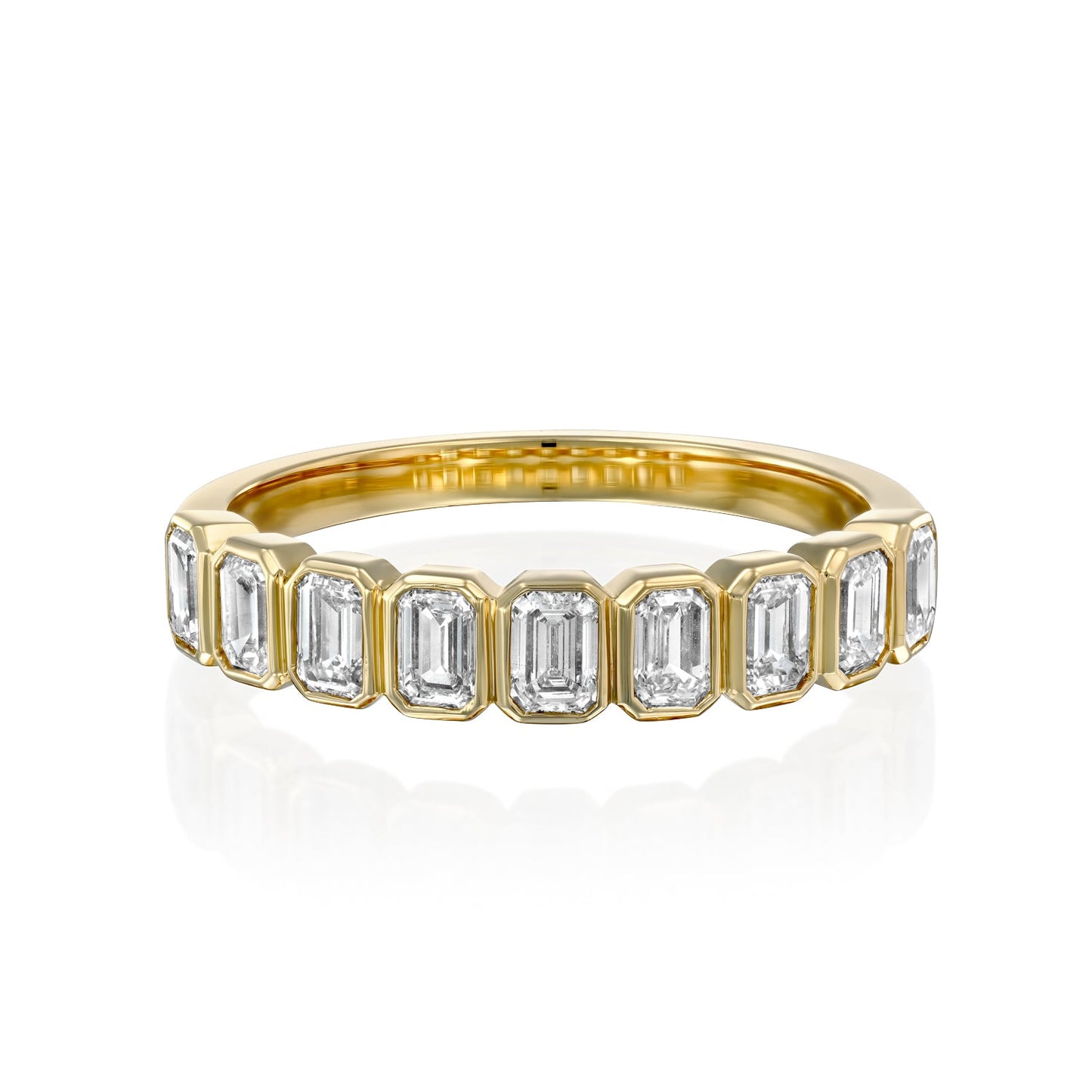1ct Atrina Emerald Cut Moissanite Ring - Gold