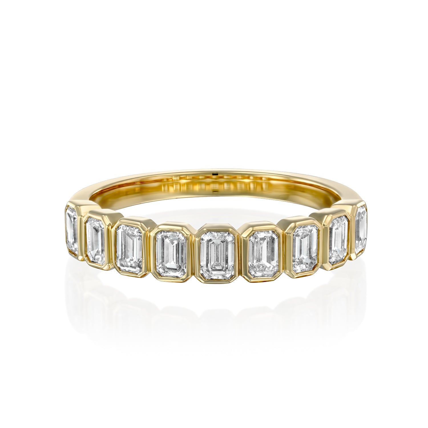 1ct Atrina Emerald Cut Moissanite Ring - Gold